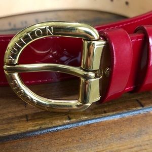 Louis Vuitton Red Monogram Vernis Belt